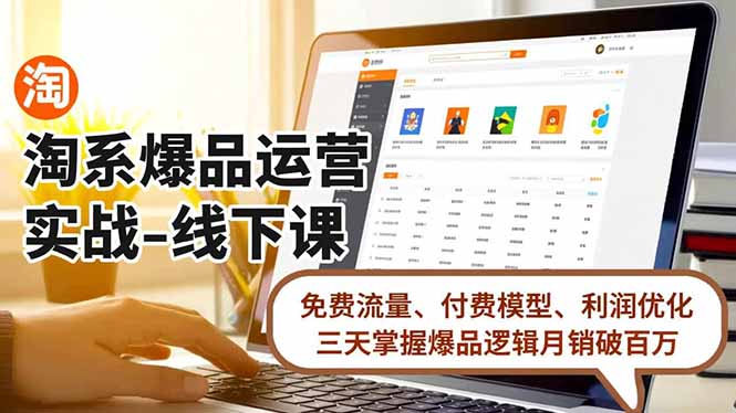 淘系爆品运营实战-线下课,免费流量、付费模型、利润优化,三天掌握爆品逻辑月销破百万-初遇资源网