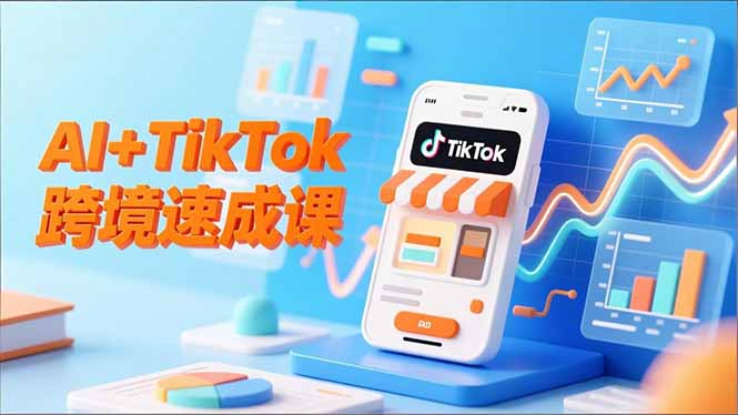 AI+TikTok跨境速成课,智能翻译、店铺定位、流程拆解,7天高效上线运营-初遇资源网