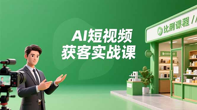 AI短视频获客实战课,数字人创作、实体行业应用、精准引流,30天获取客源月入6万+-初遇资源网