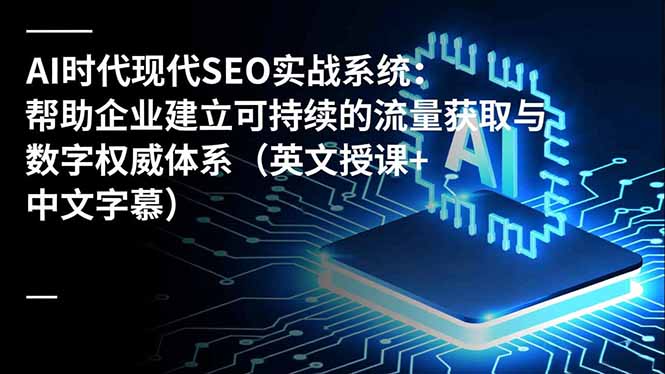 AI时代现代SEO实战系统：帮助企业建立可持续的流量获取与数字权威体系（英文授课+中文字幕）-初遇资源网