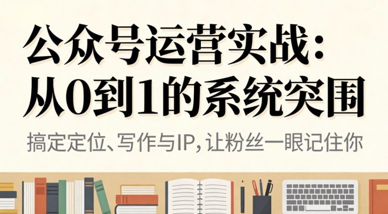 公众号运营实战:从0到1的系统突围-初遇资源网
