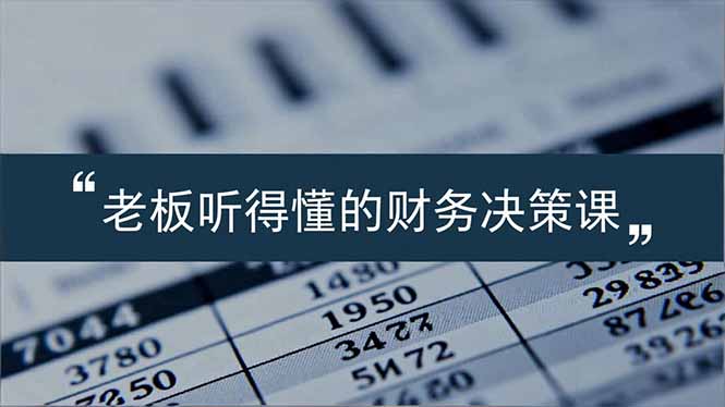 老板能听得懂的财务决策课,报表解读、数据洞察、风险识别,用财务驱动业务增长-初遇资源网