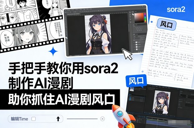 手把手教你用sora2制作AI漫剧,助你抓住AI漫剧风口-初遇资源网
