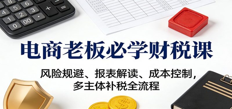 电商老板必学财税课:风险规避、报表解读、成本控制,多主体补税全流程-初遇资源网