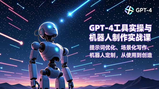 GPT-4工具实操与机器人制作实战课:提示词优化、场景化写作、机器人定制,从使用到创造-初遇资源网