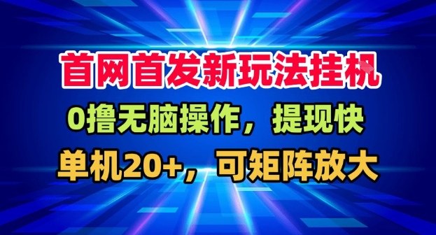 全网首发挂G,盒子自动賺米,单机20+,可矩阵放大,长期稳定运营-初遇资源网