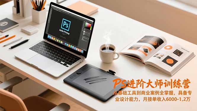 PS进阶大师训练营,从基础工具到商业案例全掌握,具备专业设计能力,月接单收入6000-1.2万-初遇资源网