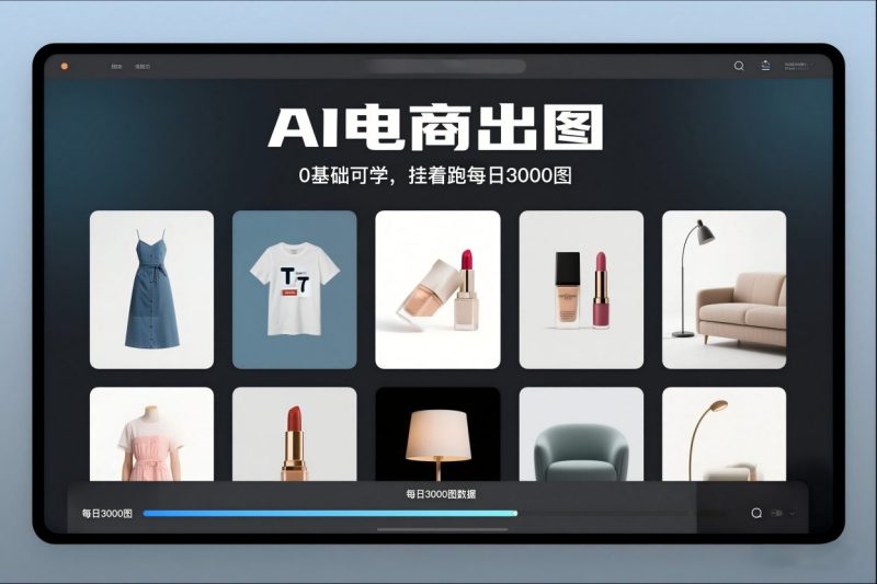 AI电商出图，0基础可学，挂着跑每日3000图-初遇资源网