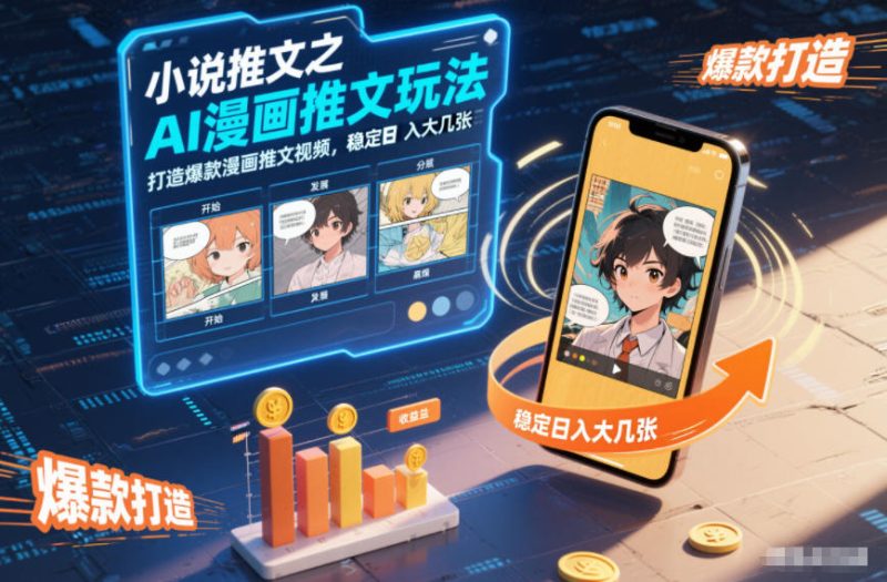 小说推文之AI漫画推文玩法,打造爆款漫画推文视频,稳定日入大几张-初遇资源网