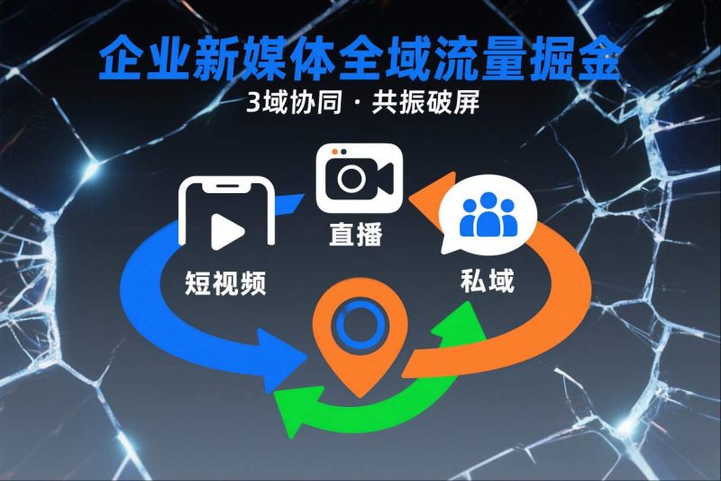 短视频全域商业模式,企业新媒体全域流量掘金,3域协同,共振破屏,短视频-直播-私域-地域-初遇资源网