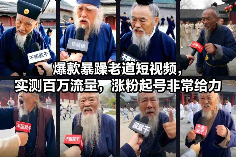 爆款暴躁老道短视频,实测百万流量,涨粉起号非常给力-初遇资源网