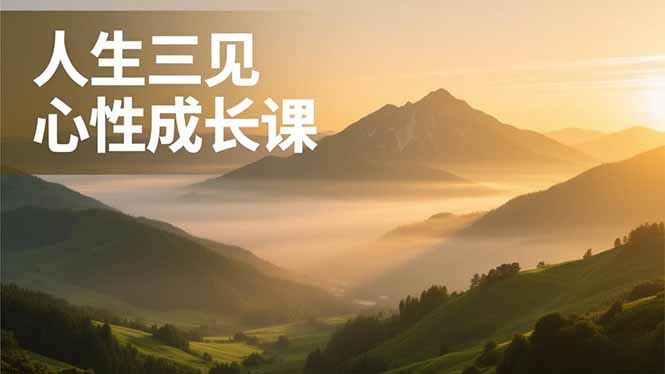 人生三见心性成长课,见天地众生自己,搞透人性安顿身心,活出清晰自我,内在富足无价-初遇资源网