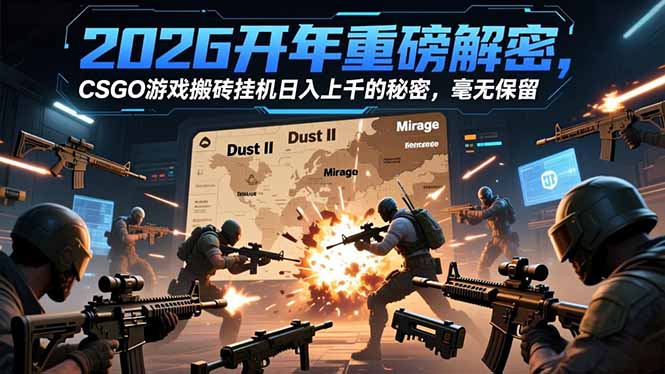 2026开年重磅解密，CSGO游戏搬砖挂机日入上千的秘密，毫无保留-初遇资源网
