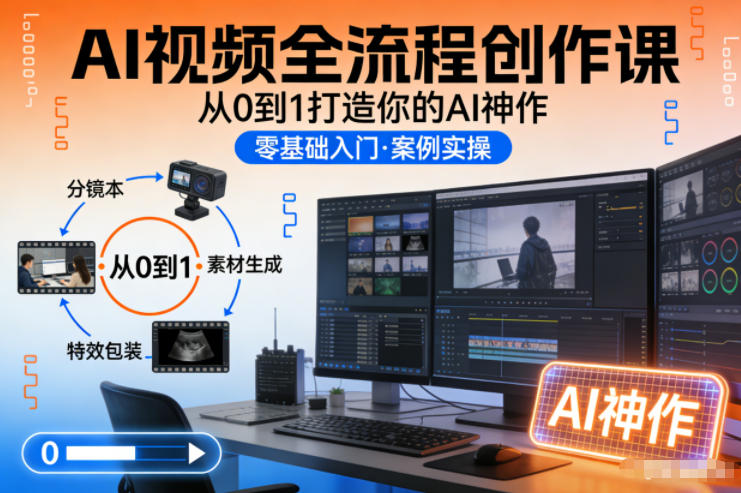 AI视频全流程创作课，从0到1打造你的AI神作-初遇资源网