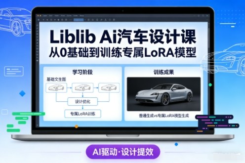 Liblib Ai汽车设计课,从0基础文生图,到教你训练专属设计和风格LoRA模型-初遇资源网