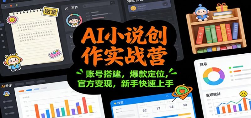 AI小说创作实战营:账号搭建,爆款定位,官方变现,新手快速上手-初遇资源网