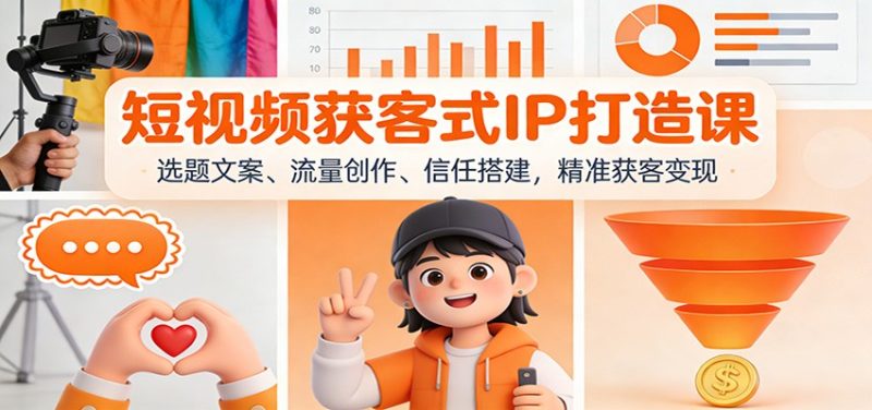 短视频获客式IP打造课:选题文案、流量创作、信任搭建,精准获客变现-初遇资源网