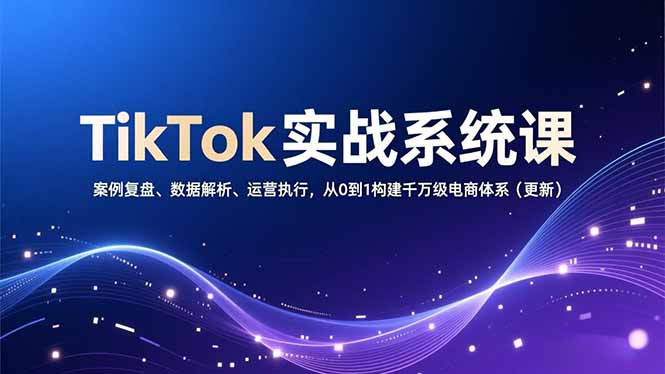 TikTok实战系统课,案例复盘、数据解析、运营执行,从0到1构建千万级电商体系(更新)-初遇资源网