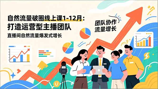 自然流量破圈线上课1-12月更新:打造运营型主播团队 直播间自然流量爆发式增长-初遇资源网