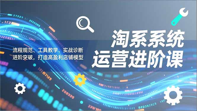 淘系系统运营进阶课2.0，流程规范、工具教学、实战诊断，进阶突破，打造高盈利店铺模型-初遇资源网