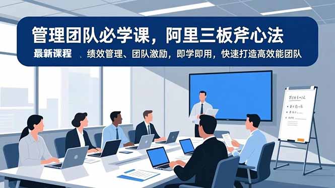 管理团队必学课,阿里三板斧心法、绩效管理、团队激励,即学即用,快速打造高效能团队-初遇资源网