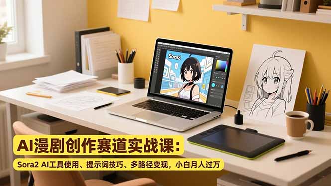 AI漫剧创作赛道实战课:Sora2 AI工具使用、提示词技巧、多路径变现,小白月入过万-初遇资源网