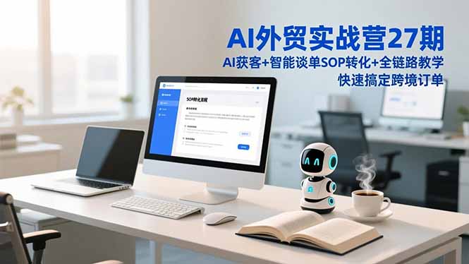 AI外贸实战营27期,AI获客+智能谈单+SOP转化+全链路教学,快速搞定跨境订单-初遇资源网