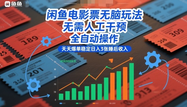 闲鱼电影票无脑玩法，无需人工干预，全自动操作，天天爆单稳定日入3张睡后收入-初遇资源网