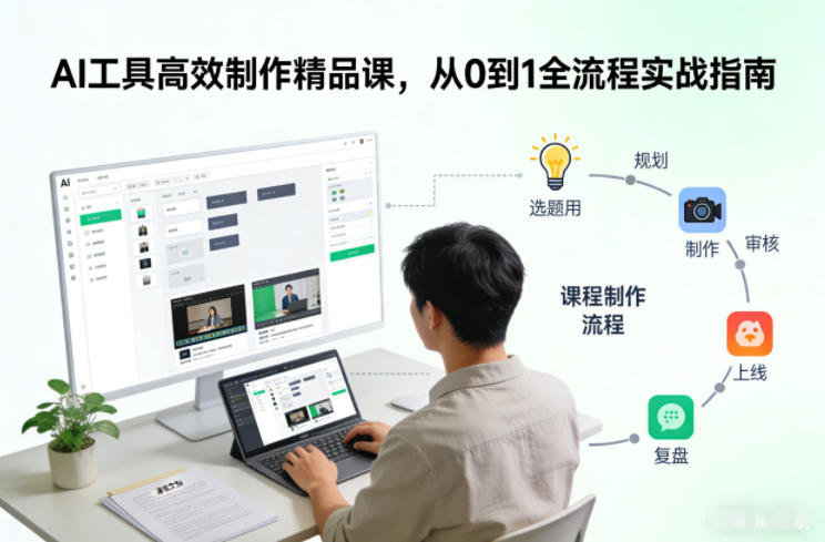 AI工具高效制作精品课,从0到1全流程实战指南-初遇资源网