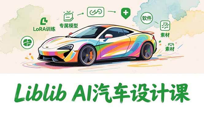 2025Liblib AI汽车设计课，文生图入门、LoRA训练、专属模型，快速上手【实战+解说+软件+素材】-初遇资源网