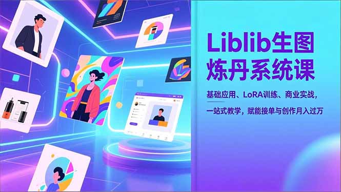 Liblib生图炼丹系统课,基础应用、LoRA训练、商业实战,一站式教学,赋能接单与创作月入过万-初遇资源网
