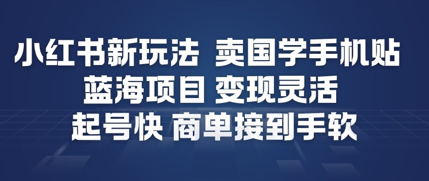 【冒泡网】小红书新玩法，卖国学手机贴，蓝海项目，变现灵活，起号快，商单接到手软 - 初遇资源网