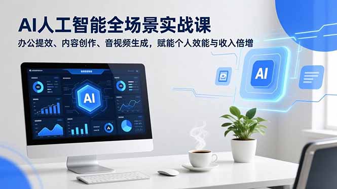 AI人工智能全场景实战课,办公提效、内容创作、音视频生成,赋能个人效能与收入倍增-初遇资源网