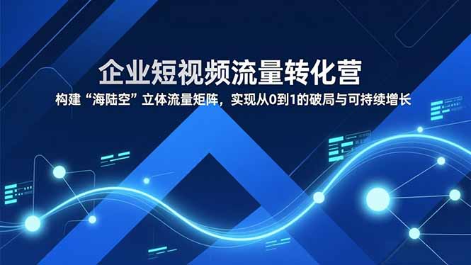 企业短视频流量转化营,构建“海陆空”立体流量矩阵,实现从0到1的破局与可持续增长-初遇资源网