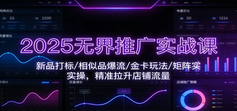 2025无界推广实战课:新品打标/相似品爆流/金卡玩法/矩阵实操,精准拉升店铺流量-初遇资源网