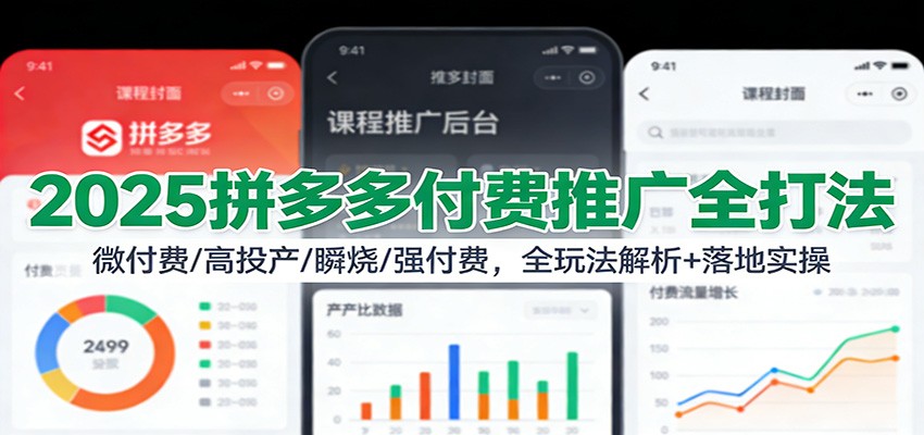 【福缘网创】2025拼多多付费推广全打法：微付费/高投产/瞬烧/强付费，全玩法解析+落地实操 - 初遇资源网