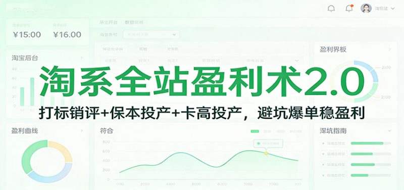 淘系全站盈利术2.0:打标销评+保本投产+卡高投产,避坑爆单稳盈利-初遇资源网