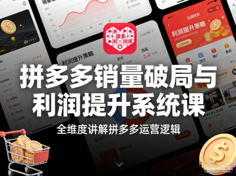 拼多多销量破局与利润提升系统课,全维度讲解拼多多运营逻辑-初遇资源网