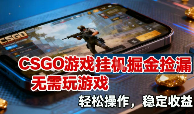 CSGO游戏挂G掘金捡漏,不需要玩游戏,操作简单,收益稳定-初遇资源网