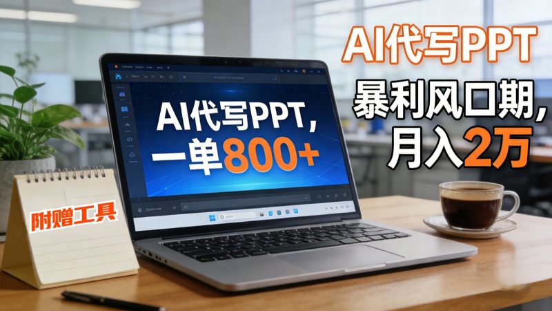 AI 代写做 PPT!一单狂赚 800+,风口期月入 2 万(工具 + 提示词直接送)-初遇资源网
