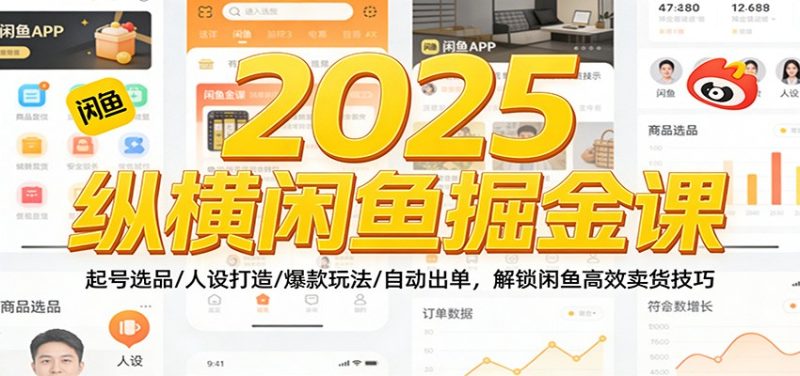 2025纵横闲鱼掘金课：起号选品/人设打造/爆款玩法/自动出单，解锁闲鱼高效卖货技巧-初遇资源网