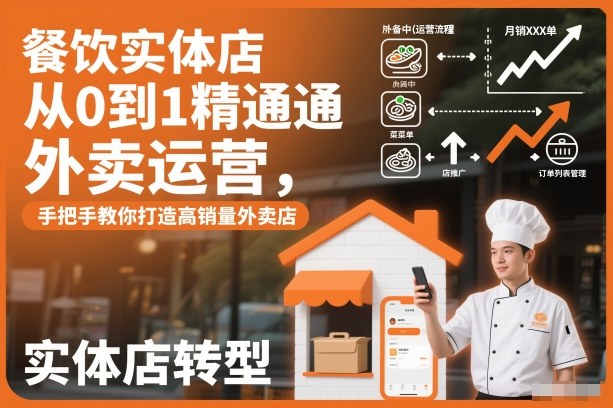 餐饮实体店从0到1精通外卖运营,手把手教你打造高销量外卖店-初遇资源网