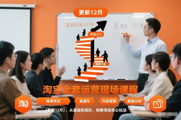 淘宝全套运营现场课程(更新12月),从基础到高阶,拆解淘宝核心玩法-初遇资源网