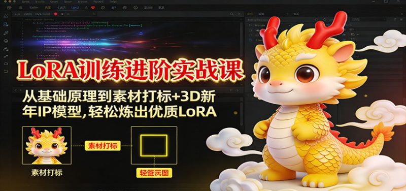 LoRA训练进阶实战课：从基础原理到素材打标+3D新年IP模型，轻松炼出优质LoRA-初遇资源网