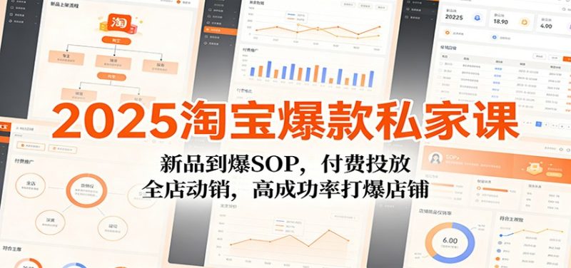 2025淘宝爆款私家课:新品到爆SOP,付费投放,全店动销,高成功率打爆店铺-初遇资源网