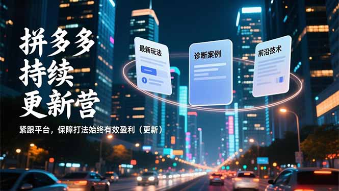 拼多多持续更新营,最新玩法、诊断案例、前沿技术,紧跟平台,保障打法始终有效盈利(更新)-初遇资源网