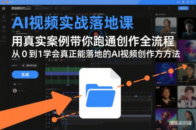 AI视频实战落地课,用真实案例带你跑通创作全流程,从0到1学会真正能落地的AI视频创作方法-初遇资源网