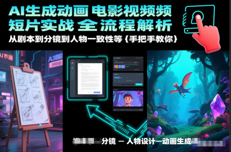 AI生成动画电影视频短片实战全流程解析,从剧本到分镜到人物一致性等手把手教你-初遇资源网