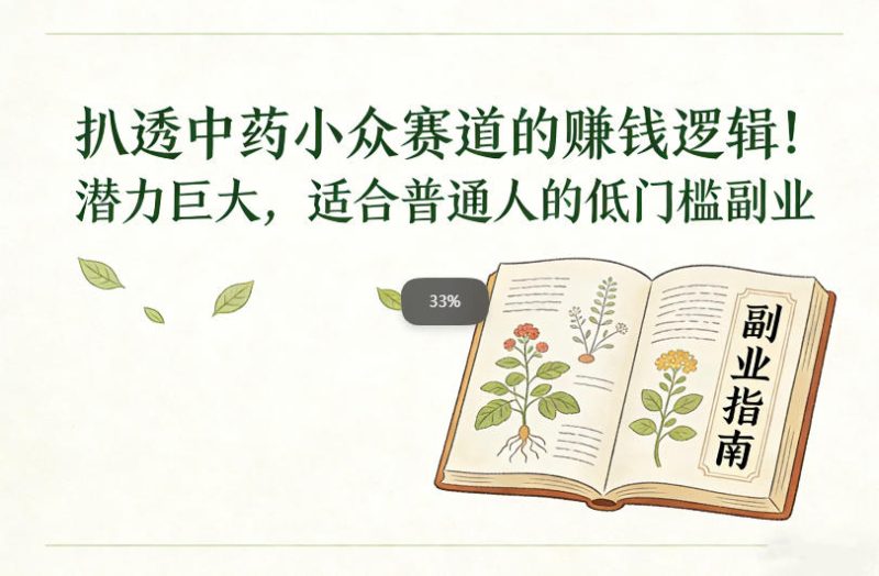 扒透中药小众赛道的賺米逻辑，潜力巨大，适合普通人的低门槛副业-初遇资源网