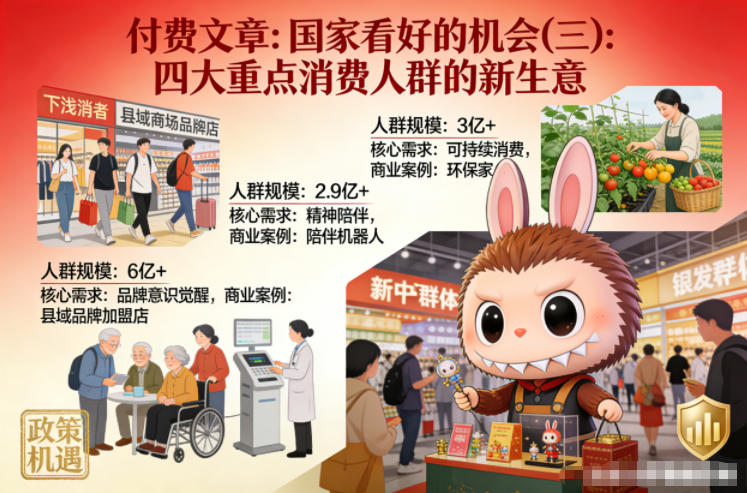付费文章:国家看好的机会(三):四大重点消 费人群的新生意-初遇资源网